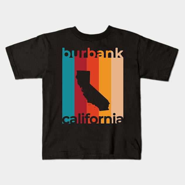 Burbank California Retro Kids T-Shirt by easytees